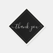 Serviette En Papier Elegant Black Wedding | Thank You Reception (Coin)