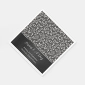 Serviette En Papier Elegant Black White Abstract Wedding (Coin)