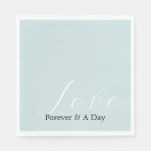 Serviette En Papier Elégant blanc amour Aqua Mint Mariage (Devant)