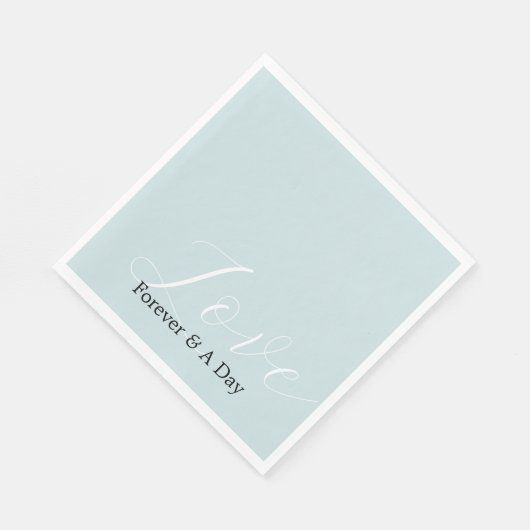 Serviette En Papier Elégant blanc amour Aqua Mint Mariage (Coin)