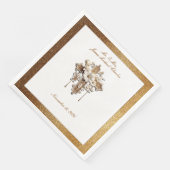 Serviette En Papier Elégant Blanc avec Gold Trim Mariage Dîner (Coin)