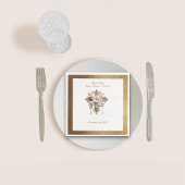 Serviette En Papier Elégant Blanc avec Gold Trim Mariage Dîner