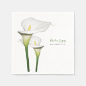 Serviette En Papier Elégant blanc Calla Lilies Mariage (Devant)