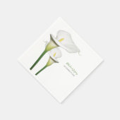 Serviette En Papier Elégant blanc Calla Lilies Mariage (Coin)