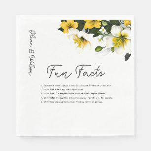 Serviette En Papier Élégant blanc et jaune Mariage Fun Faits