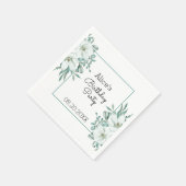 Serviette En Papier Elégant blanc Magnolia Verdure Flora Anniversaire (Coin)
