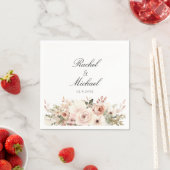 Serviette En Papier Elégant, blanc, pastel, bouquet de fleurs (En situation)