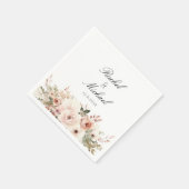 Serviette En Papier Elégant, blanc, pastel, bouquet de fleurs (Coin)