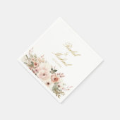 Serviette En Papier Elégant, blanc, pastel, bouquet de fleurs (Coin)