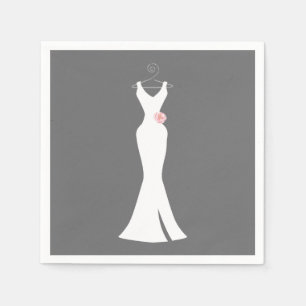 Serviette En Papier Elégant blanc sur gris - Design simple et élégant