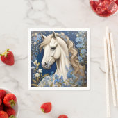 Serviette En Papier Elégant Blancs Et Oublier-Me-Nots (En situation)