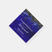 Serviette En Papier Elégant Bleu Black Parties scintillant Drips Félic (Coin)