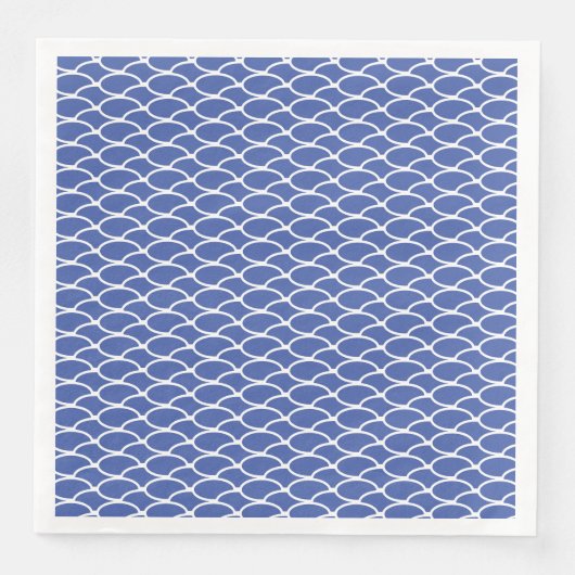Serviette En Papier Elégant bleu blanc Cresting Ocean Waves Motif (Devant)