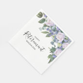 Serviette En Papier Élégant Bleu Blanc Floral Parti de retraite person (Coin)