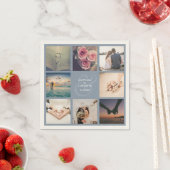 Serviette En Papier Elégant bleu bleu bleu et orange Mariage photo Col (En situation)