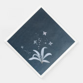 Serviette En Papier Elégant bleu bleu marine (Coin)