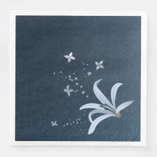 Serviette En Papier Elégant bleu bleu marine