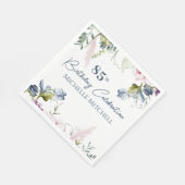 Serviette En Papier Elégant bleu bleu rose personnalisé 85e anniversai (Coin)