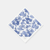 Serviette En Papier Elégant Bleu Bleu Toile Français Deer Boodland (Coin)