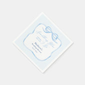 Serviette En Papier Elégant Bleu Bow Quelque Fête des mariées Bleue (Coin)