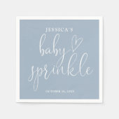 Serviette En Papier Elégant bleu Dusty Baby Sprinkle Douche (Devant)