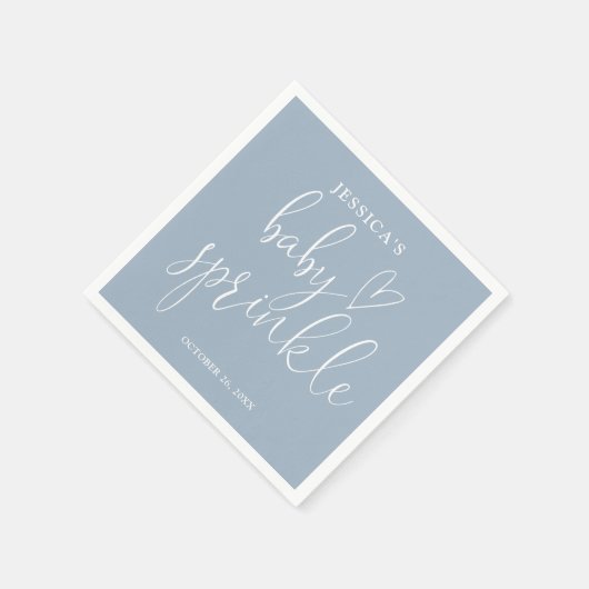 Serviette En Papier Elégant bleu Dusty Baby Sprinkle Douche (Coin)