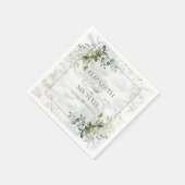 Serviette En Papier Elégant bleu Dusty Eucalyptus Marbre vert (Coin)