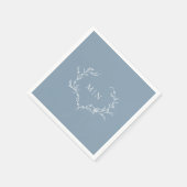 Serviette En Papier Élégant bleu Dusty Mariage Monogram Papier Napkin (Coin)