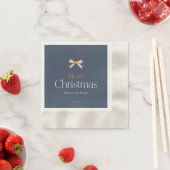 Serviette En Papier Élégant bleu foncé Joyeux Napkin de Noël (En situation)