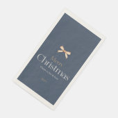 Serviette En Papier Elégant bleu foncé Joyeux Noël serviettes d'hôtes (Coin)