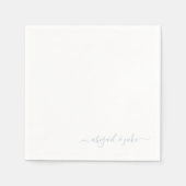 Serviette En Papier Élégant bleu foncé Mariage de caractères couples (Devant)