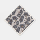 Serviette En Papier Elégant bleu marine bleu fleur rustique mariage (Coin)