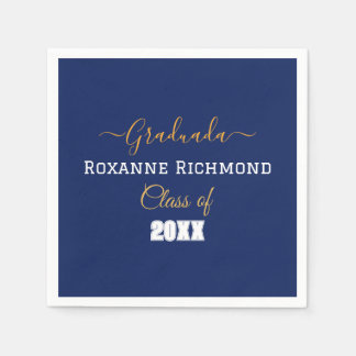 Serviette En Papier Elégant Bleu Photo Espagnol Diplômé