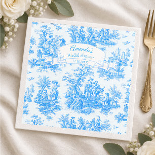 Serviette En Papier Élégant bleu turquoise toile de jouy Baby shower