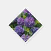 Serviette En Papier Elégant bleu violet magenta vert hydrangée florale (Coin)