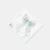 Serviette En Papier Elegant Blue Bow Butterfly Baby Shower (Coin)
