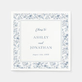 Serviette En Papier Elegant Blue Chinoiserie Wedding (Devant)