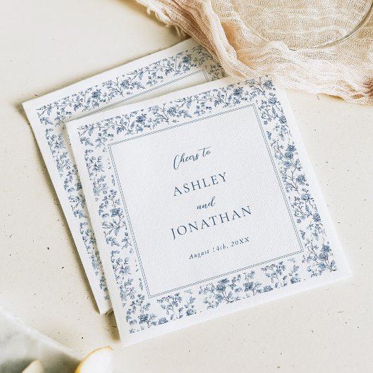 Serviette En Papier Elegant Blue Chinoiserie Wedding