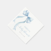 Serviette En Papier Elegant Blue Coquette Bow Boy Baby Shower (Coin)