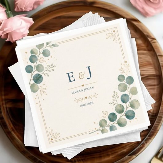 Serviette En Papier Elegant Blue Eucalyptus