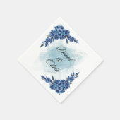 Serviette En Papier "Elegant Blue Flower Napkins for Your Special Day" (Coin)