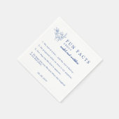 Serviette En Papier Élégant Blue Fun Facts Modèle Mariage Napkins (Coin)