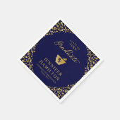 Serviette En Papier Élégant Blue Gold Pharmacy School Graduation (Coin)