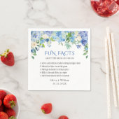 Serviette En Papier Élégant Blue Hydrangea Fun Facts Mariage (En situation)
