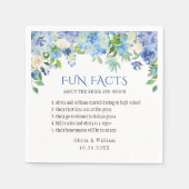 Serviette En Papier Élégant Blue Hydrangea Fun Facts Mariage (Devant)