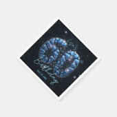 Serviette En Papier Elegant Blue Sapphire Sparkle Mosaic 60th Birthday (Coin)