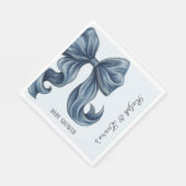 Serviette En Papier Elegant Blue Striped Bow Baby Shower (Coin)