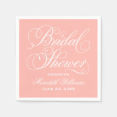 Serviette En Papier Elegant Blush Calligraphy Mariage Fête des mariées (Devant)