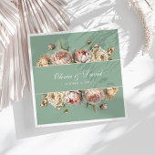 Serviette En Papier Elégant Blush Dusty Rose Peonies Pastel Sage