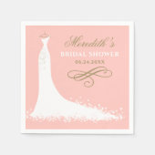 Serviette En Papier Elégant Blush et Gold Mariage Fête des mariées de (Devant)